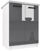 Kuchynská skrinka Belini spodná 60 cm šedý lesk s pracovnou doskou INF SD2-60/0/WT/S/0/B1