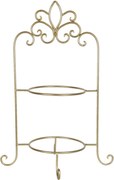 Zlatý kovový ozdobný stojan na taniere dvojposchodový - 38 * 30 * 57 cm