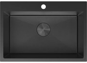 Mexen Solix, 1-komorový nerezový drez 650 x 450 mm, čierna, vzor voština, 6403651000-70HC