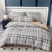 Flanelové obliečky Homa BELINA GREY SQUARE 7-set 140x200 cm