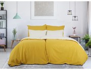 B.E.S. Petrovice Bavlnené obliečky Double face horčicová/kávová