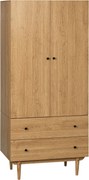 HOMCOM Detský Šatník so 2 Dverami a 2 Zásuvkami - 80 x 52 x 180 cm - S Dreveným Povrchom | Aosom