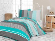 Obliečky flanelové Lipsko Tyrkysové 200x140cm+90x70cm TiaHome