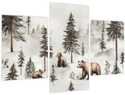 Obraz - Les s medveďmi (90x60 cm)