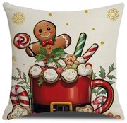 Vianočný poťah na vankúš HOT CHOCOLATE 45x45 cm, farebný