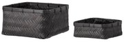 Bloomingville Bambusový úložný kôš Donia Black – sada 2 ks