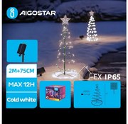 Aigostar - LED Solárna vianočná dekorácia LED/0,26W/3,7V 75cm IP65 studená biela