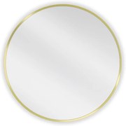 Mexen Loft, okrúhle kúpeľňové zrkadlo 65 cm, farba rámu zlatá matná, 9850-065-065-000-50