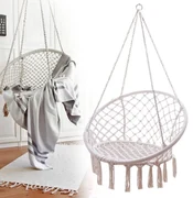 Závesné hojdacie kreslo Macramé, biela