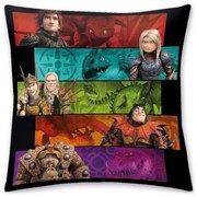 Detský vankúš Ako vycvičiť draka  - How to Train Your Dragon - Štikút a Astrid - 40 x 40 cm