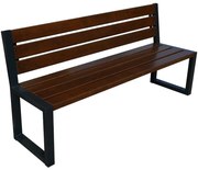 Moderná lavica s operadlom palisander