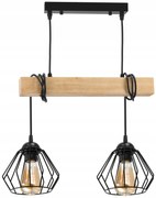 BERGE LED závesné stropné svietidlo, drevený trám, 2xE27, luster Loft Brylant