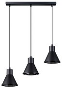 Závesné svietidlo Tazila 3, 3x čierne kovové tienidlo, LED