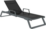 TROPIC ARM záhradné lehátko grey/black