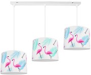 Detské závesné svietidlo Cone, 3x textilné tienidlo so vzorom (výber zo 6 farieb), (výber z 2 farieb konštrukcie)