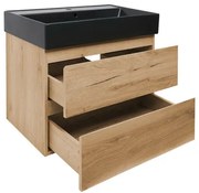 Kúpeľňová skrinka 2 zásuvky s umývadlom SAT B-Way 79x50x45 cm dub matný BWAY280OAKU2BB