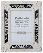 Biely fotorámček s patinou a zrkadlami - 18*1*21 cm / 10*15 cm