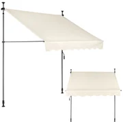 Balkónová slnečná markíza 200x120 cm, výškové nastavenie, vodotesná ručná kľuka, béžová, MultiGarden