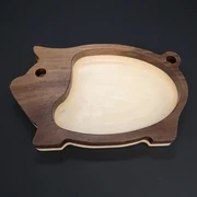 AMADEA Drevená miska mozaika v tvare ošípanej, masívne drevo, 2 druhy drevín, rozmer 20x12,50x2,50 cm
