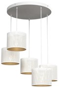 Luster na lanku LOFT SHADE 5xE27/60W/230V biela/zlatá