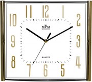 Nástenné hodiny MPM, 3175.8000 - zlatá/biela, 33cm