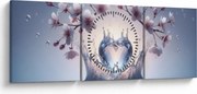 Obraz - Diamantové srdce (s hodinami) (90x30 cm)