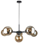 Luster na lanku KALIOPE II 6xE14/50W/230V čierna/dymová béžová