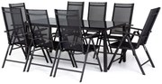 Záhradný jedálenský set 8+1 BestBerg BBGF-54B / čierna