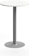Barový stôl ALVA, Ø700x1000 mm, s kotvením do zeme, HPL, strieborná/biela