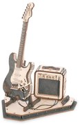Robotime Rokr 3D dřevěné puzzle Elektrická kytara 140 ks