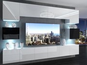 Obývacia stena 300 cm Belini biely lesk / čierny lesk Imperium3 IMP 3/5/W/WBW/0/0