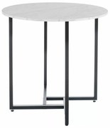 Okrúhly jedálenský stôl Alto 80 cm biely mramor/čierny