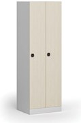 Kovová šatníková skrinka S1, 2-dverová, 1850 x 600 x 500 mm, kódový zámok, laminované dvere, breza