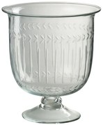 Transparentná sklenená váza na nohe Roman glass - Ø 22*25 cm