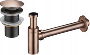 Mexen umývadlový polosifón okrúhly s kllik-klak zátkou, bez prepadu, antická meď - 7991050-45