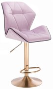 LuxuryForm DESIGN Barová stolička MILANO MAX VELUR na zlatom tanieri - levanduľa