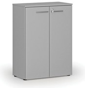 Kancelárska skriňa s dverami PRIMO GRAY, 800 x 420 x 1087 mm, sivá