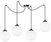 Závesné svietidlo Florence Spider, 4x biele sklenené tienidlo
