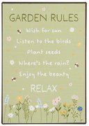 Ib Laursen Plechová tabuľa Garden Rules