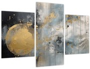 Obraz - Abstrakcia so zlatou guľou (90x60 cm)