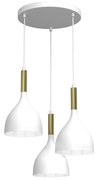 Luster na lanku NOAK 3xE27/15W/230V biela/zlatá