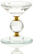Dekorstudio Krištáľový svietnik KANDELABR 11cm - zlatý S