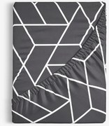 Goldea bavlnená napínacia plachta - mozaika na tmavo sivom 80 x 160 cm