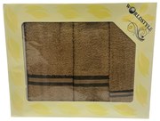 Darčekové balenie 3 kusov osušky 70x140cm a uterákov 50x100cm, 30x50cm Hnedé TiaHome