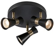 Markslöjd 108626 - Bodové svietidlo FOLIE 3xGU10/7W/230V čierna/mosadz