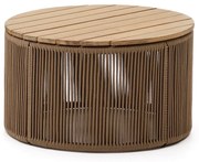 Okrúhly záhradný odkladací stolík s doskou z akácie ø 60 cm Dandara – Kave Home