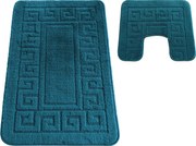 DY Kúpeľňová sada koberčekov s výrezom Montana Ethnic - tyrkysová