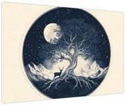 Obraz – Magický strom s jeleňom I. (90x60 cm)