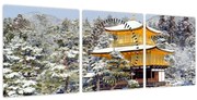 Obraz - Kinkakudži, Japonsko (s hodinami) (90x30 cm)