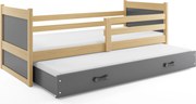 Posteľ s prístelkou RICO 2 190x90 Borovica - Grafitová